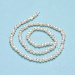 天然養殖淡水パールビーズ連売り  ポテト  ベージュ  2~3.5x3~5x3~5mm  穴：0.5mm  約109~132個/連  14.17~14.25インチ（36~36.2cm）&nbsp;PEAR-F018-04C-01