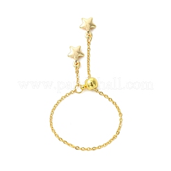 Verstellbare Messingkabelketten-Fingerringe&nbsp;RJEW-TA00237