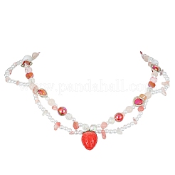 Кулон из полимерной клубники NJEW-FZ00004-12