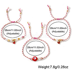3 braccialetti con ciondoli in ottone smaltato fatti a mano&nbsp;OI2276-10