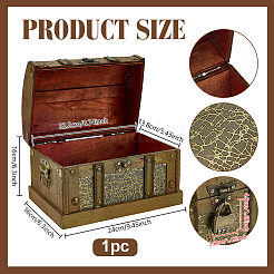 Cajas organizadoras de almacenamiento de joyas de madera retro con cierres&nbsp;CON-WH0115-96A