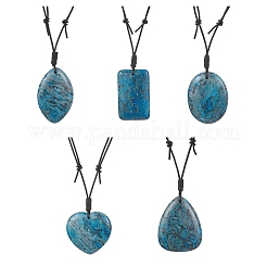 Ожерелья для женщин с геометрическим кулоном из натурального голубого агата с регулируемой геометрией NJEW-JN05475