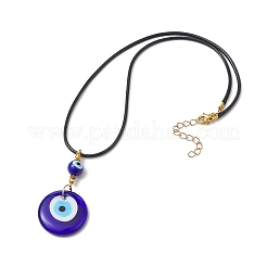 Колье с подвеской в стиле лэмпворк от сглаза NJEW-JN04504-01