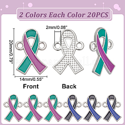 40 шт. 2 цвета двухцветный сплав эмаль лента осведомленности соединения соединительные подвески&nbsp;ENAM-WR0001-16