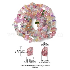 Выпечки нарисованные потрескивание стеклянные бусины пряди G-YWC0001-01