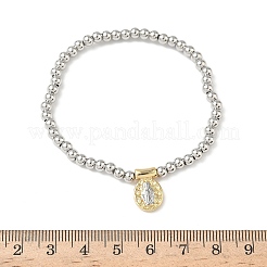 Браслеты с овальными подвесками из латуни BJEW-B148-03A-02