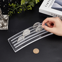 4 Reihen transparenter Herausforderungsmünzenständer aus Acryl&nbsp;ODIS-WH0029-23