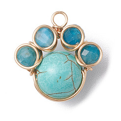 4 шт. 4 стиля подвески из граненых бусин из натуральных и синтетических смешанных драгоценных камней PALLOY-TA00168-01