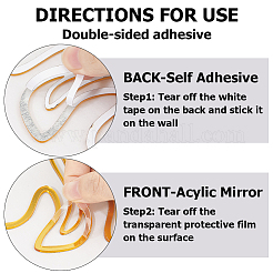 Лист акриловые зеркальные настенные наклейки&nbsp;OACR-WH0032-06C