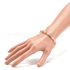 Natürliches anderes Jade-Stretcharmband mit runden Perlen&nbsp;BJEW-JB08244-01