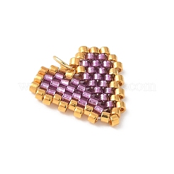 Подвески-сердечки из стеклянного бисера ручной работы&nbsp;PALLOY-MZ00609