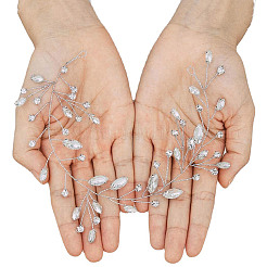 Свадебная лента для волос со стразами в виде листьев HULI-PW0002-014