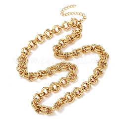 Женские витые цепочки-колье из нержавеющей стали 304 толщиной 8 мм&nbsp;NJEW-G194-05G-02