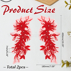 2 шт. химический волокнистый утюжок акриловый вышитый кружевной воротник&nbsp;DIY-ME0001-89B