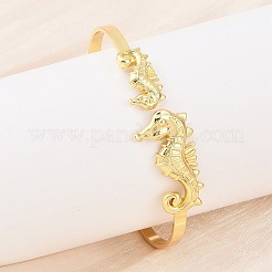 Браслеты-манжеты из латуни с морскими организмами для женщин BJEW-D368-03N-G