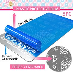 ステンレス鋼の DIY ネイルアート テンプレート  テンプレートツール  長方形  混合図形  12x6cm  5枚/セット&nbsp;MRMJ-WH0098-058