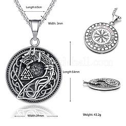 Collana vintage da uomo con ciondolo a forma di drago in rilievo&nbsp;WG12A6F-01