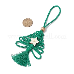 Хлопковые рождественские елки подвесные украшения HJEW-JM03830-02