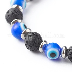 Braccialetti elasticizzati fatti a mano con perline malocchio&nbsp;BJEW-JB06460