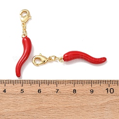 Anhänger aus Messing und Emaille mit Chili-Motiv&nbsp;KK-T083-01M-G