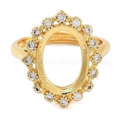 Покрытие стойки овальная латунь микропаве кубический цирконий регулируемые кольцевые компоненты KK-Q819-10G