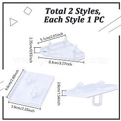 2 шт. 2 стиля акриловые подставки для колец ювелирных изделий&nbsp;RDIS-GA0001-05