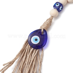 Pendentif décoratif en verre de Murano turc fait à la main avec un mauvais œil bleu&nbsp;HJEW-JM02285-01