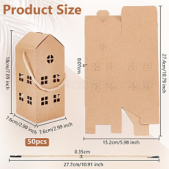 Конфеты из крафт-бумаги в форме домика&nbsp;CON-WH0105-01