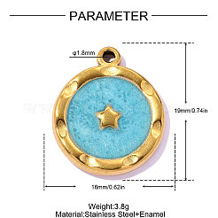 304 Edelstahl-Emaille-Anhänger&nbsp;STAS-OY018-29G-1