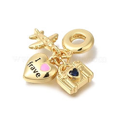 Латунные кубические цирконии дорожные европейские подвески-шармы KK-R002-20G-02