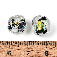 Нити из фольгированных бусин лэмпворк ручной работы FOIL-T008-04B