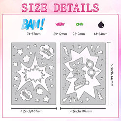 Взрыв знак тема углеродистая сталь штампы трафареты DIY-WH0309-1792