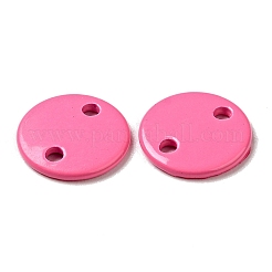 スプレー塗装された201ステンレススチールコネクタチャーム  フラットラウンド  ミックスカラー  8x1mm  穴：1.2mm&nbsp;STAS-G304-23
