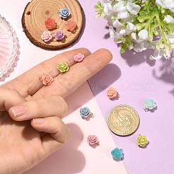 14 breloque fleur sculptée en corail synthétique teint en 7 couleurs&nbsp;PALLOY-FS00080