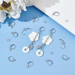 40 шт. фурнитура для серег с застежкой-молнией из нержавеющей стали 201&nbsp;STAS-UN0041-84