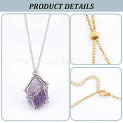 6 шт. 2-цветное ожерелье с держателем из кристаллов NJEW-UN0001-48