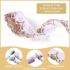 30 ярд двухцветного полиэстерового кружева в этническом стиле с цветочной отделкой&nbsp;OCOR-TA0001-83B