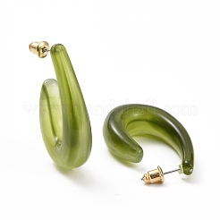 Серьги-гвоздики c-образной формы из полимера EJEW-D277-01G-04