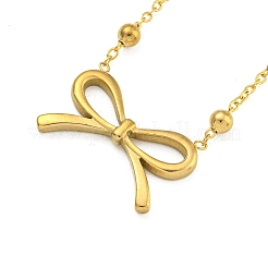 Collane con ciondolo a fiocco in ottone&nbsp;NJEW-B115-01G-02