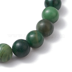 Круглые натуральные африканские нефритовые бусины эластичные браслеты для женщин&nbsp;BJEW-JB11404