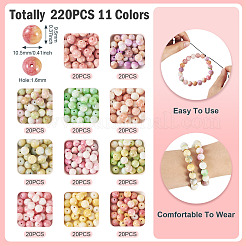 220 шт. двухцветные окрашенные бусины ручной работы в технике лэмпворк&nbsp;LAMP-TA0001-41B