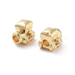 Perline di smalto in ottone placcato per cremagliera del treno&nbsp;KK-G512-07B-G