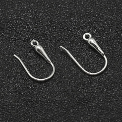 925スターリングシルバーピアスフック  銀  14x2.5mm  穴：1mm  22ゲージ  ピン：0.6mm&nbsp;STER-P032-02S