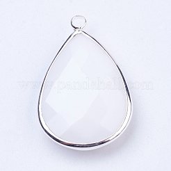 Серебряные плакированные медью стеклянные стеклянные подвески&nbsp;X-GLAA-M006-A-22S