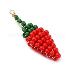 Подвески из стеклянных бусин в виде перца&nbsp;PALLOY-MZ00788-03