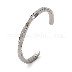 Браслеты-манжеты из нержавеющей стали 304 для мужчин и женщин BJEW-D361-04P