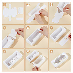 Картонные коробки для макарон CON-WH0086-132A-01