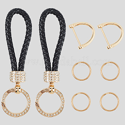 2 шт. брелок из искусственной кожи и сплава со стразами KEYC-CL0001-15A