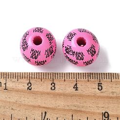 Bedruckte europäische Holzperlen zum Thema Muttertag&nbsp;WOOD-F016-11