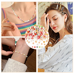 300шт 10 цвета стеклянные бусины Миллефиори ручной работы LAMP-NB0001-98